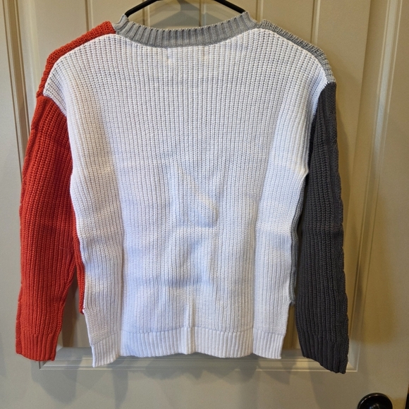 Girls Nordstrom Treasure And Bond Sweater  High Low Hem Crew Neck M Color Block - Picture 11 of 15